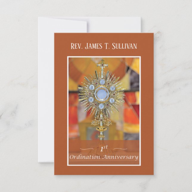 Tarjeta De Agradecimiento Anfitrión de 1er aniversario de ordenación (Anverso)