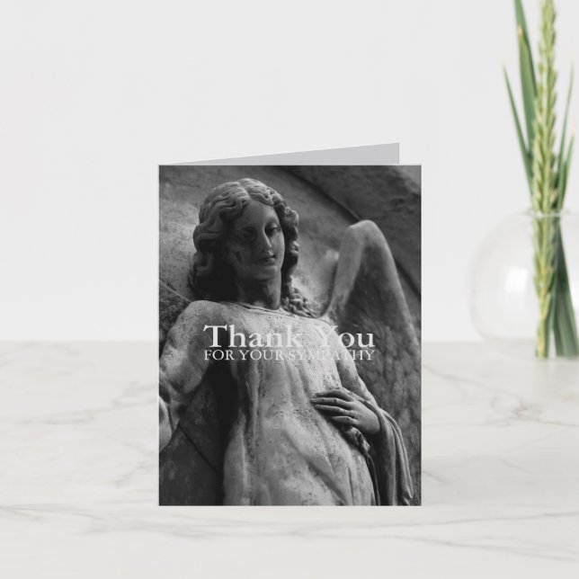 Tarjeta De Agradecimiento Ángel 4 Simpatía Cristiana Conmemorativa Gracias (Anverso)