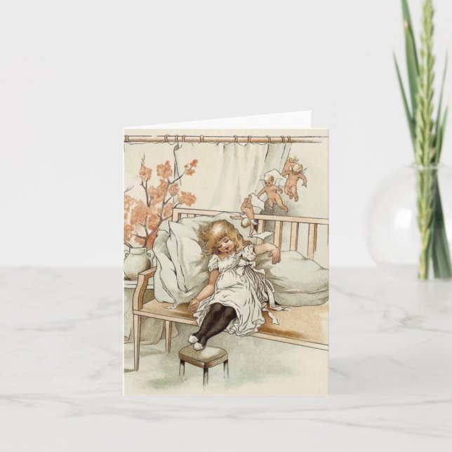 Tarjeta De Agradecimiento Ángel dormido y querubines (Anverso)