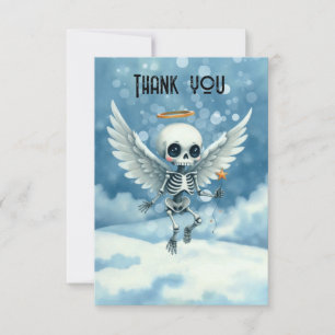 Tarjeta De Agradecimiento Ángel Esqueleto – El lado dulce del más allá.