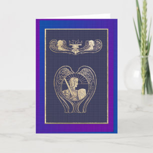 Tarjeta De Agradecimiento Angel Heraldry Con Espada