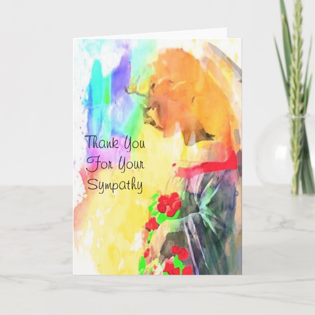 Tarjeta De Agradecimiento Ángel Serene Gracias Por Su Compasión" (Anverso)