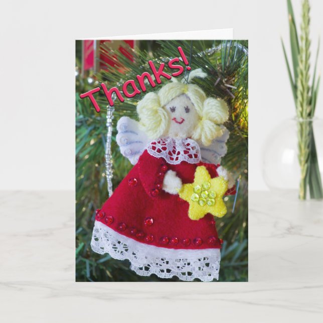 Tarjeta De Agradecimiento Angelical gracias cardar (Anverso)