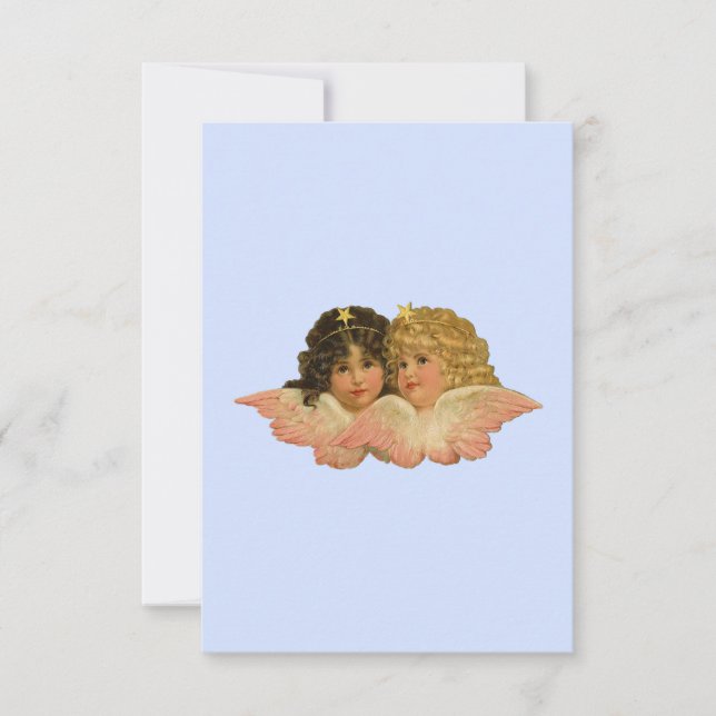 Tarjeta De Agradecimiento Angels victorianos Baby Blue (Anverso)