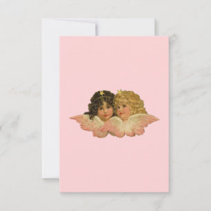 Tarjeta De Agradecimiento Angels victorianos Rubor Pink