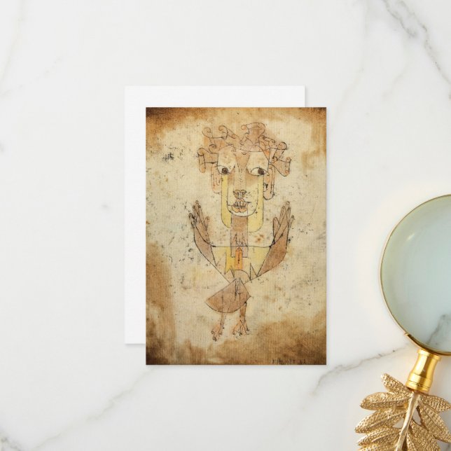 Tarjeta De Agradecimiento Angelus Novus por Paul Klee (Anverso/Reverso In Situ)