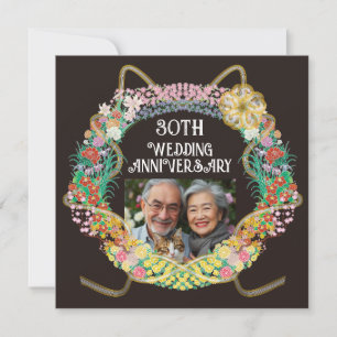 Tarjeta De Agradecimiento Anillo de flores japonesas y asiáticas con Mizuhik