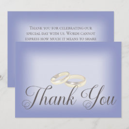 Tarjeta De Agradecimiento Anillos de boda de oro Periwinkle Wedding