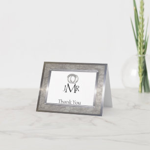 Tarjeta De Agradecimiento Anillos de Platino 20 Aniversario Gracias