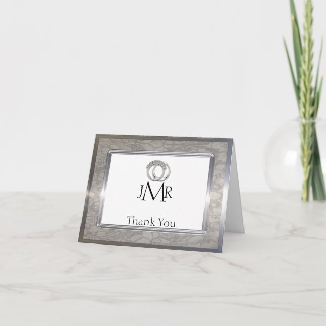 Tarjeta De Agradecimiento Anillos de Platino 20 Aniversario Gracias (Anverso)