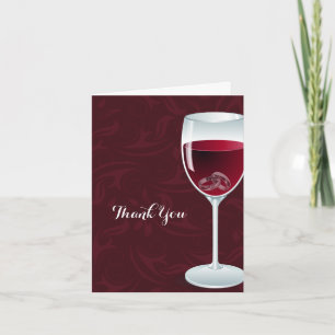 Tarjeta De Agradecimiento Anillos en Copa de Vino Agradecimientos de Ducha N