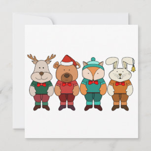 Tarjeta De Agradecimiento Animales adorables listos para el invierno
