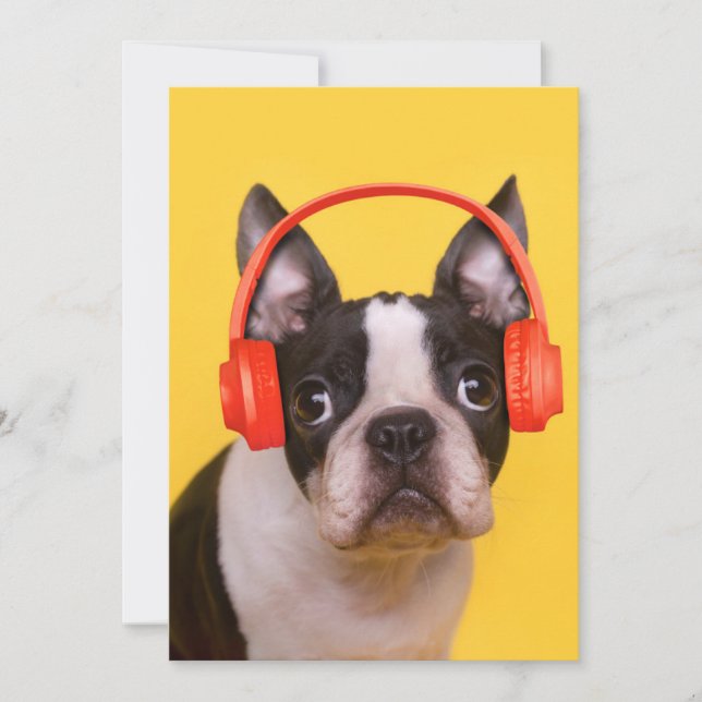Tarjeta De Agradecimiento Animales de bebé más afectados | Auriculares de Bo (Anverso)