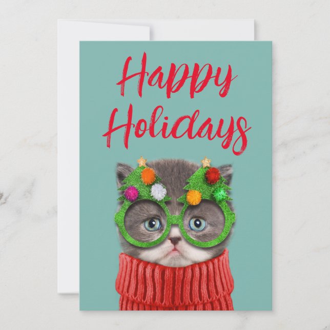 Tarjeta De Agradecimiento Animales de bebé más afectados | Suéter de Navidad (Anverso)