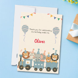 Tarjeta De Agradecimiento Animales de fiesta lindos en el letrero de bienven