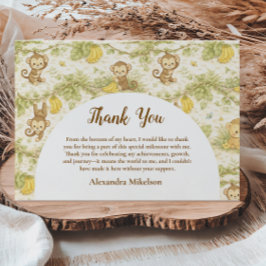 Tarjeta De Agradecimiento Animales de Jungla Neutral Cumpleaños Wild One