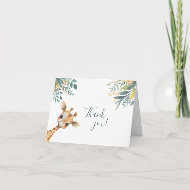 Tarjeta De Agradecimiento Animales de la jungla salvaje (Anverso)