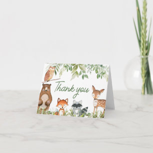 Tarjeta De Agradecimiento Animales de Safari en la Jungla Baby Shower