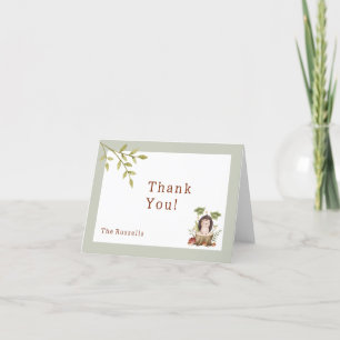 Tarjeta De Agradecimiento Animales de Woodland Baby Shower Hedgehog Gracias