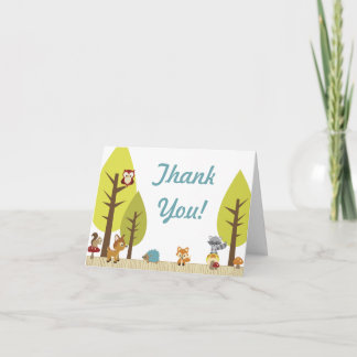 Tarjeta De Agradecimiento Animales de Woodland doblados