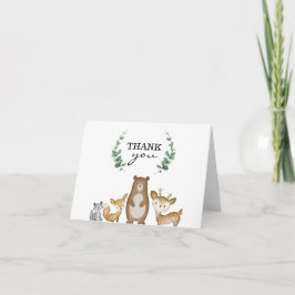 Tarjeta De Agradecimiento Animales de Woodland doblados Gracias Cartas