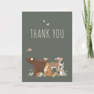 Tarjeta De Agradecimiento Animales del Bosque Amigos del Bosque Baby Shower