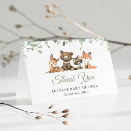 Tarjeta De Agradecimiento Animales del bosque, Bosque, Salvaje, Baby Shower