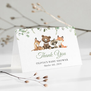 Tarjeta De Agradecimiento Animales del bosque, Bosque, Salvaje, Baby Shower