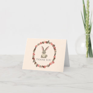 Tarjeta De Agradecimiento Animales del Bosque Conejito Gracias