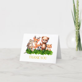 Tarjeta De Agradecimiento Animales del bosque de Cute