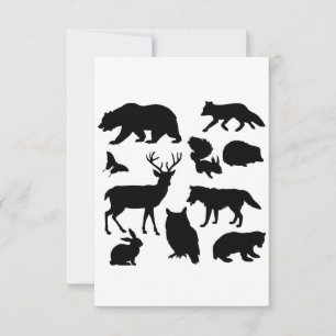 Tarjeta De Agradecimiento Animales del bosque, fauna y flora