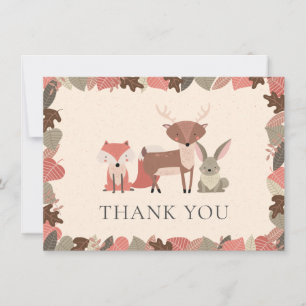 Tarjeta De Agradecimiento Animales del Bosque Gracias