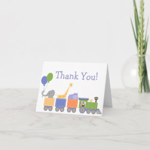 Tarjeta De Agradecimiento Animales En Un Aniversario Del Tren Gracias Cartas