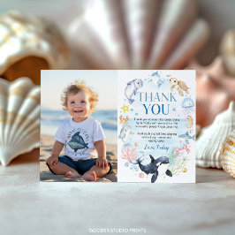 Tarjeta De Agradecimiento Animales Marinos Niños Bajo el Mar Cumpleaños Foto