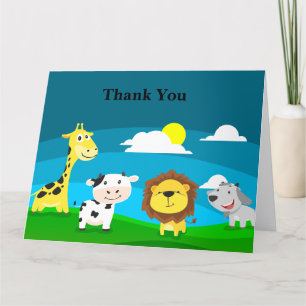 Tarjeta De Agradecimiento animales personalizados