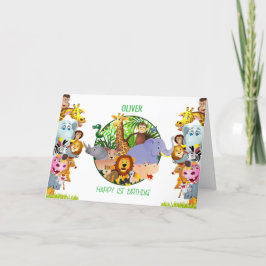 Tarjeta De Agradecimiento Animales Salvaje Uno Selva vegetación safari Para 