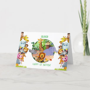 Tarjeta De Agradecimiento Animales Salvaje Uno Selva vegetación safari Para 