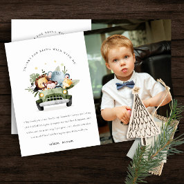 Tarjeta De Agradecimiento Animales salvajes de la jungla tropical en foto de