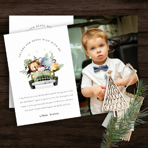 Tarjeta De Agradecimiento Animales salvajes de la jungla tropical en foto de