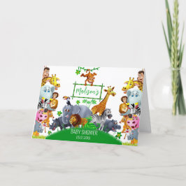 Tarjeta De Agradecimiento Animales Salvajes en invierno de vegetación en una