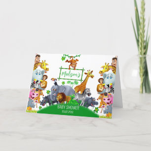 Tarjeta De Agradecimiento Animales Salvajes en invierno de vegetación en una