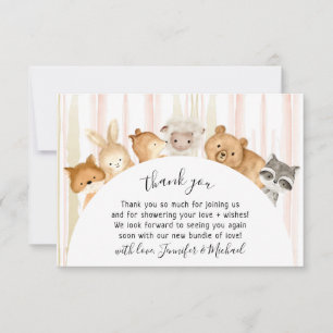 Tarjeta De Agradecimiento Animales salvajes rústicos Gracias