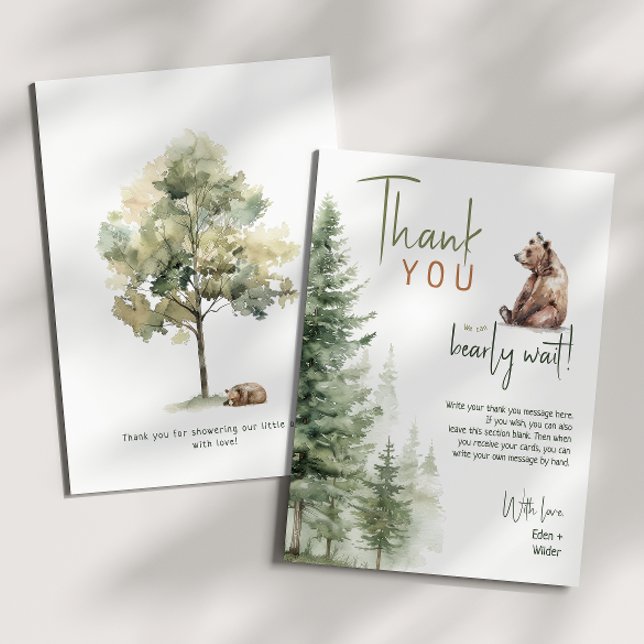 Tarjeta De Agradecimiento Animales Woodland que podemos esperar a Baby Showe (Subido por el creador)