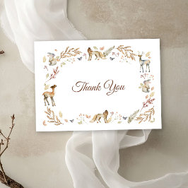 Tarjeta De Agradecimiento Animals Woodland Baby Shower