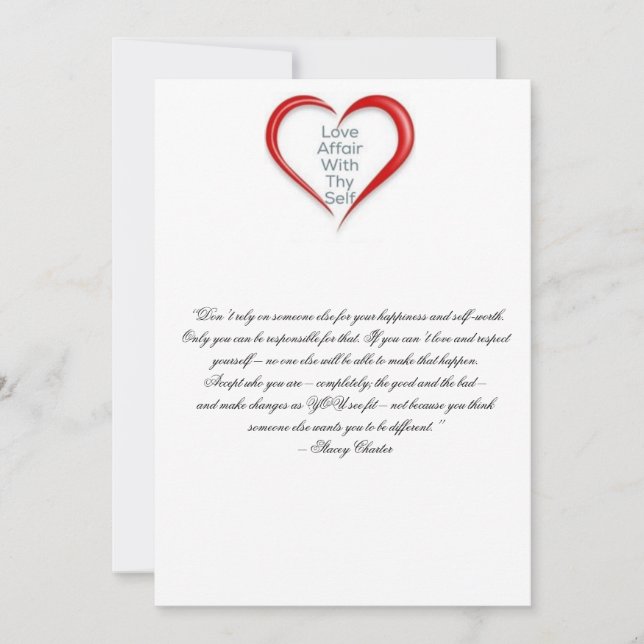 Tarjeta De Agradecimiento Anime el amor propio (Anverso)