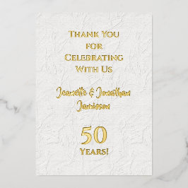 Tarjeta de agradecimiento Aniversario 50º Bodas de