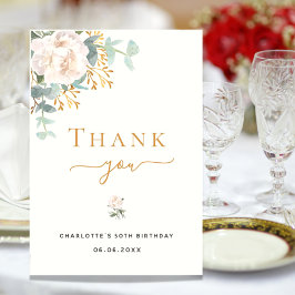 Tarjeta De Agradecimiento Aniversario de eucaliptos florales de vegetación e