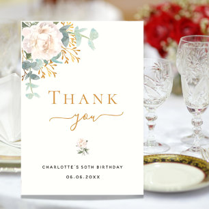 Tarjeta De Agradecimiento Aniversario de eucaliptos florales de vegetación e