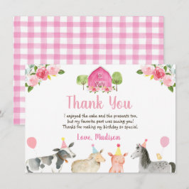 Tarjeta De Agradecimiento Aniversario de la Granja Rosa