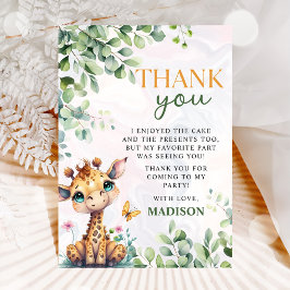 Tarjeta De Agradecimiento Aniversario de la muerte de animales de la Selva S